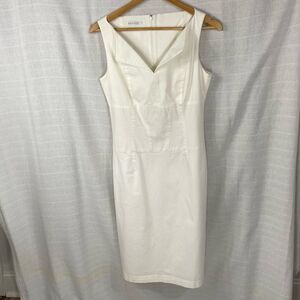 CHAIKEN creamy white sleeveless V-neck sheath dress